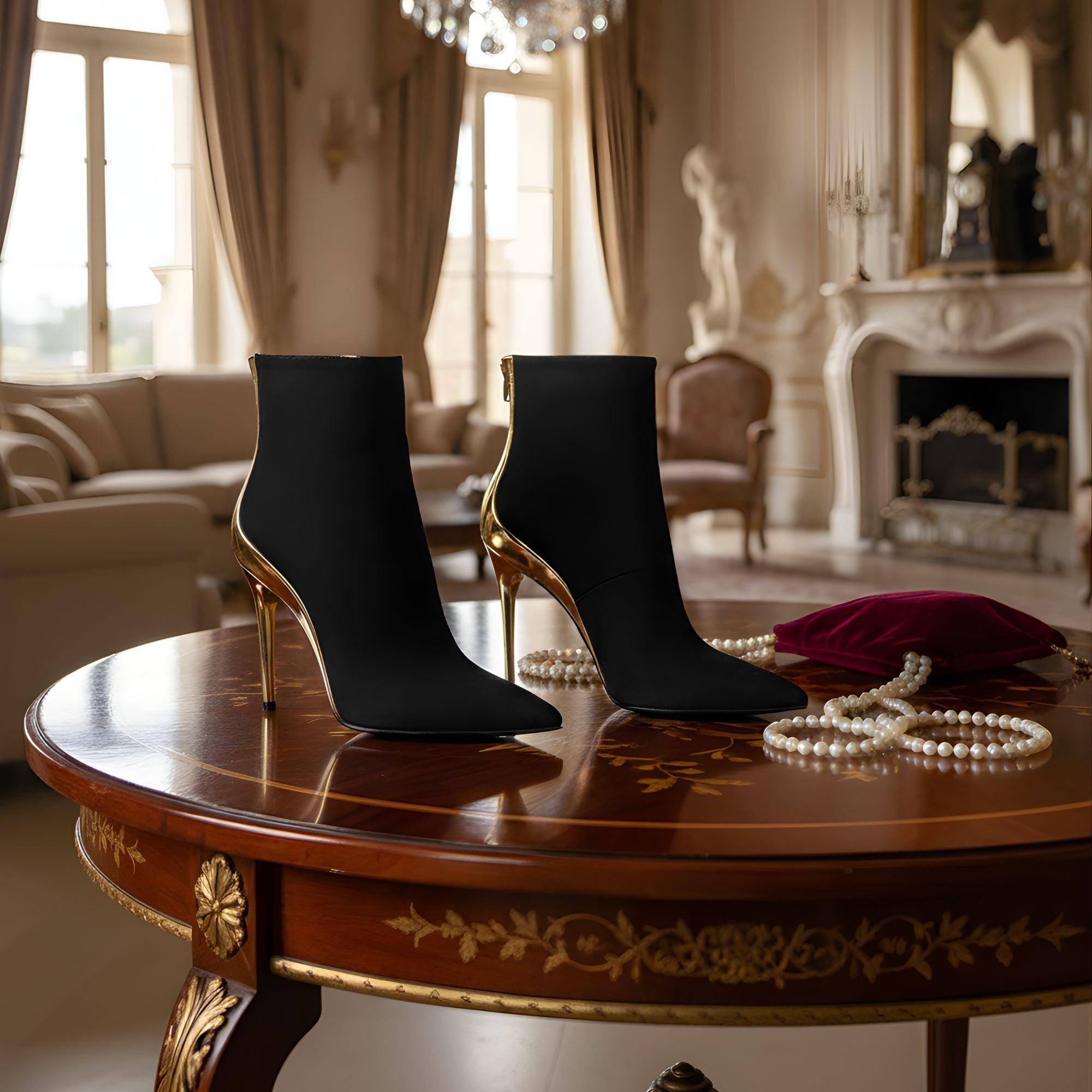 Botines Hayes Negro y Dorado para Mujer en Madrid