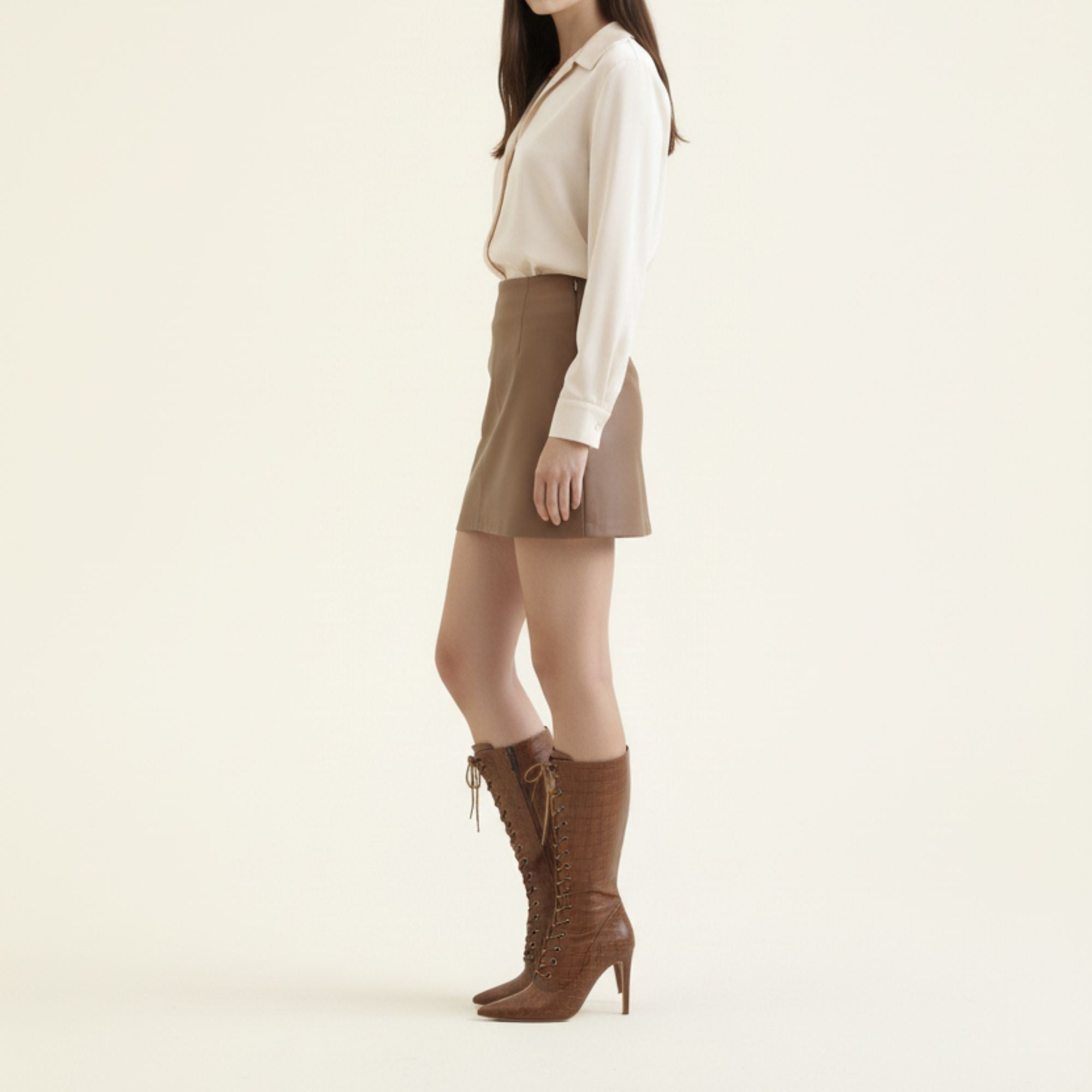 Botines Nemesis Marrón Cocodrilo para mujer en Barcelona España 